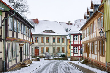 Wernigerode Altstadt winterlich entzerrt