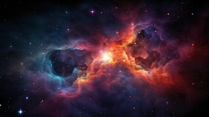 A vibrant and colorful space nebula Generative AI