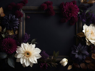 Dark Floral Vintage Pattern Background	
