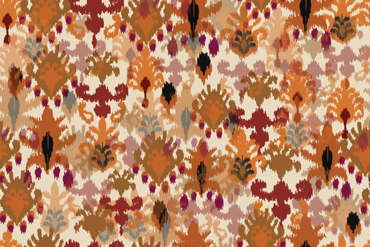 abstract seamless motif fabric patterns, abstract ikat, carpet, fabric, batik
