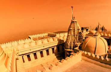 Jain temple complex on top of Shatrunjaya hill. Palitana (Bhavnagar district), Gujarat, India
