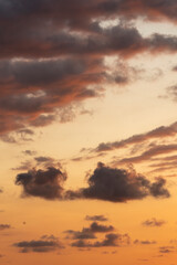 Fototapeta na wymiar beautiful sunset clouds orange background header sky