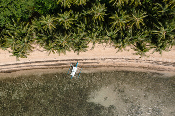 Boat stranded on a paradise beach