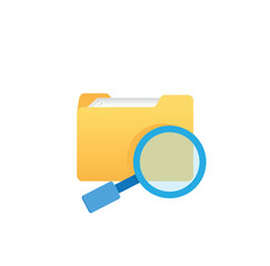 Folder icon with magnifying glass as user interface design for search option. Vector illustration. 