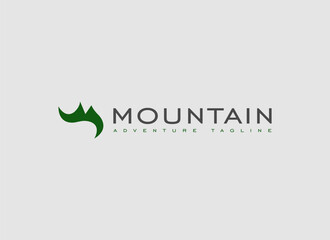 Abstract Simple Mountain Logo. Geometric Shape Mountain Icon. Usable for Adventure, Business and Branding Logos. Flat Vector Design Template Element