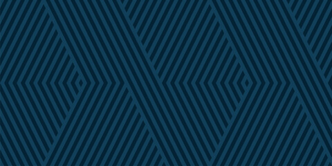 Vector geometric lines seamless pattern. Dark blue abstract graphic striped ornament. Simple geometry, stripes, zigzag, chevron. Subtle modern linear background. Geo design for decor, print, package