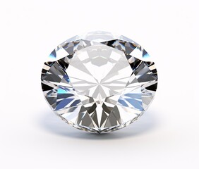 A large, clear, and shiny diamond on a white background Generative AI