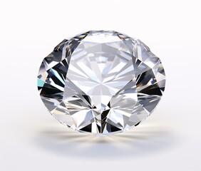 A large, clear, and shiny diamond on a white background Generative AI