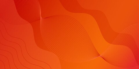 Abstract background with waves for banner. Medium banner size. Vector background with lines and shapes. Red and orange color. Brochure, booklet