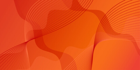 Abstract background with waves for banner. Medium banner size. Vector background with lines and shapes. Red and orange color. Brochure, booklet - obrazy, fototapety, plakaty