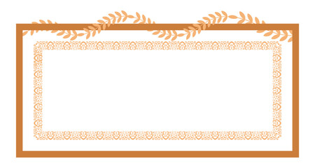 Frame with ornament. Photo border isolated on transparent. Vector Illustration.