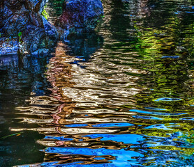 Colorful Castle Moat Abstract Odawara Kanagawa Japan