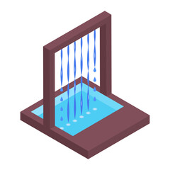 Water Fountain Sculptures Isometric Icon