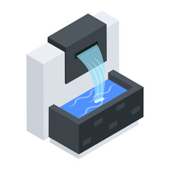 Water Fountain Sculptures Isometric Icon