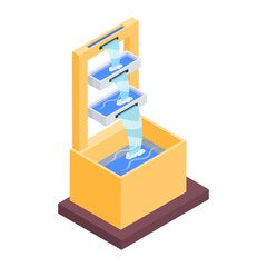 Water Fountain Sculptures Isometric Icon