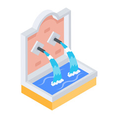 Water Fountains Isometric Icon