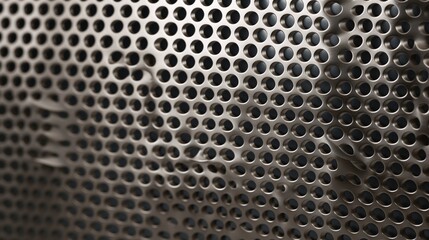 matt silver perforated metal texture with mesh.Generative AI