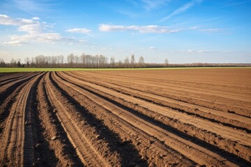 Plowed Agricultural Field Ready for Planting