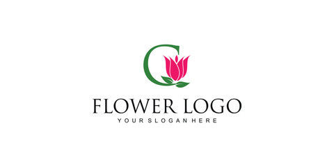 Obraz premium Creative flower logo design with combination letter from A to Z|rose logo| premium vector
