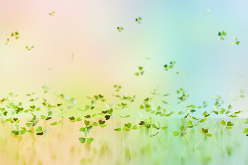 St.Patrick 's Day. Background with clover. 3d rendering.