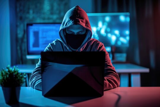 Anonymous Hacker With Computer, Symbolizing Cybercrime