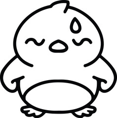cute bird simple line drawing