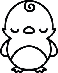 cute bird simple line drawing