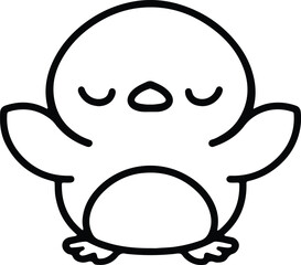 cute bird simple line drawing