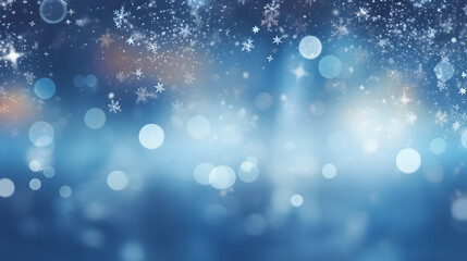 Cute Christmas background, snow falling