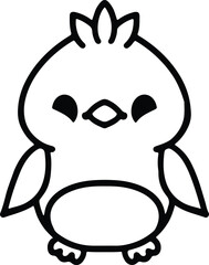 cute bird simple line drawing