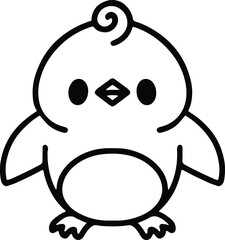 cute bird simple line drawing