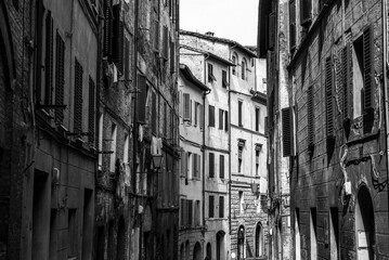 Naklejka premium Somewhere in the streets of the old medieval Siena city