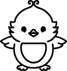 cute bird simple line drawing