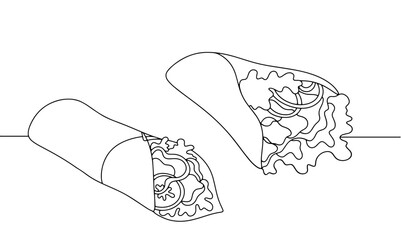 Two shawarmas. Shawarma. Middle Eastern dish.