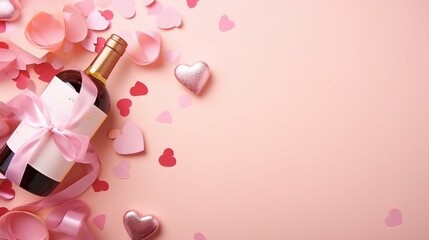 Captivating Valentines Day Decor: Love, Romance, and Joy in a Stylish Composition of Red Hearts and Giftboxes - Celebrate Passion and Connection with this Creative Concept Image.