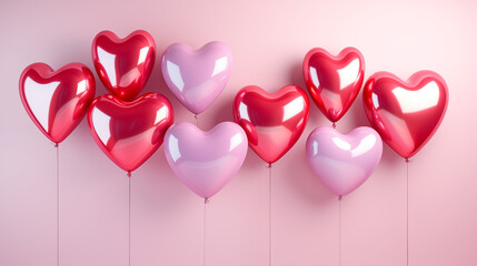 pink heart shaped balloons