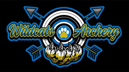 Tuinposter archery team design with wildcat mascot claw for school, college or league sports © EarlFergusonClipart