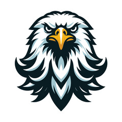 Obraz premium bird eagle hawk head logo mascot design vector illustration isolated on white background