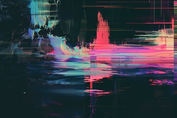 vhs neon distorted cyberpunk glitch wallpaper background