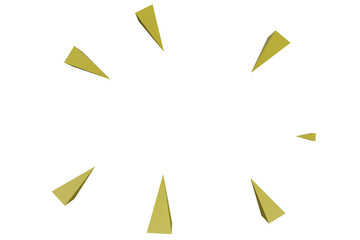 concentration line, Glittery yellow, 3D, icon, set of arrows