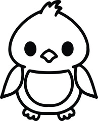 cute bird simple line drawing