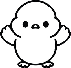 cute bird simple line drawing
