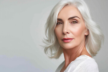 Serenity in Aging: Close-Up of a Gorgeous Mature Woman