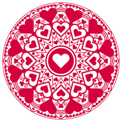 Heart Mandala Design Valentine's Day mandala art