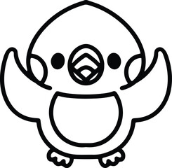 cute bird simple line drawing