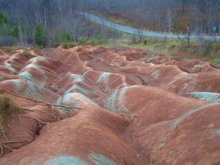 Cheltenham badlands orange and blue landscape