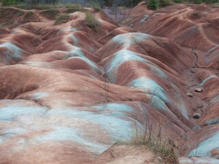 Cheltenham badlands orange and blue landscape