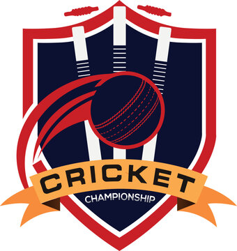Cricket logo, cricket team sport emblem badge design on white background. Vector illustration.
