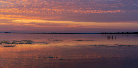 Obraz premium The Great Russian Volga River and its banks.