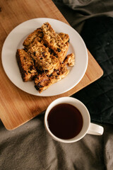 South African health rusks with mug of Rooibos tea